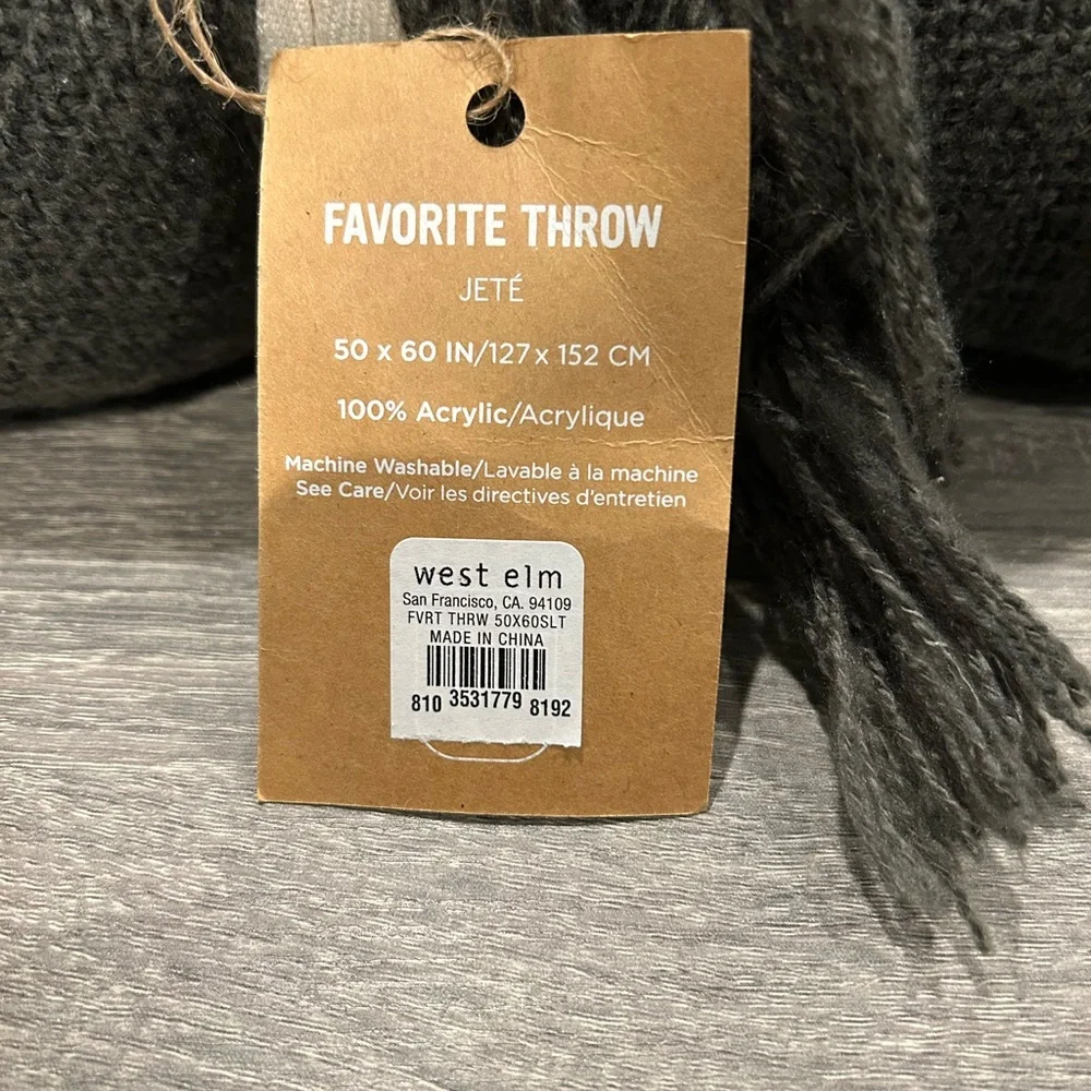 West Elm Gray Throw Blanket